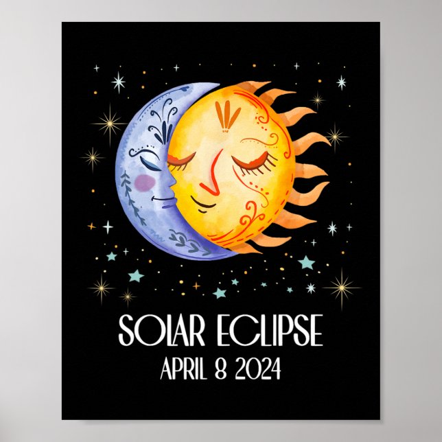 Affiche Solar Eclipse 2024 Joli Solar Eclipse Enfants Garç (Devant)