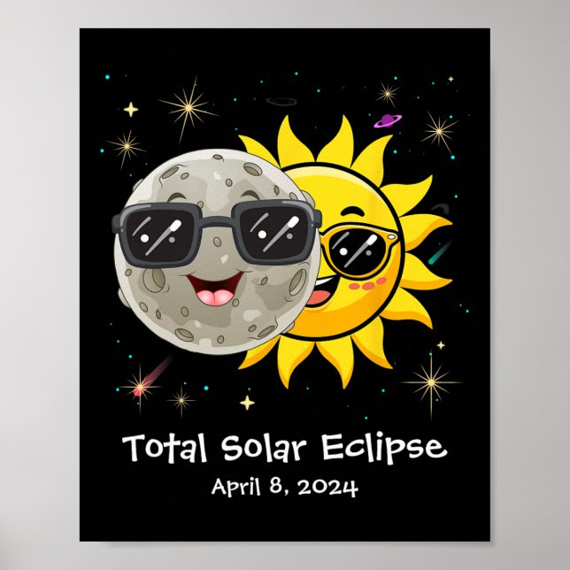 Affiche Solar Eclipse 2024 Joli Solar Eclipse Enfants Garç (Devant)