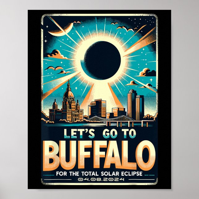 Affiche Solar Eclipse 2024 Let#39 ; s Go To Buffalo New Yo (Devant)