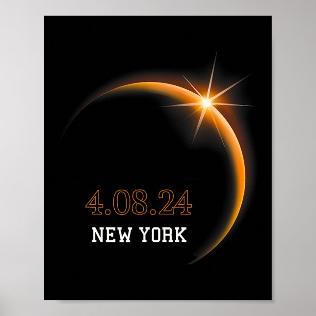Affiche Solar Eclipse 2024 New York Totality Spring 4.08.2 (Devant)