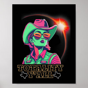 Affiche Solar Eclipse 2024 Pour Texas 08 24 Totalité Y'all