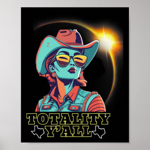 Affiche Solar Eclipse 2024 Pour Texas 4.08.24 Totalité Y'a