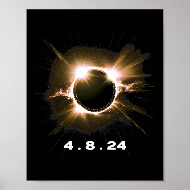Affiche Solar Eclipse 4.8.24 Totality Event 2024 Souvenir (Devant)