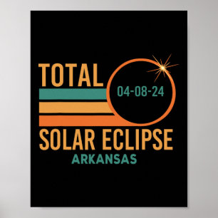 Affiche Solar Eclipse Arkansas Avril 8 2024 Totalité