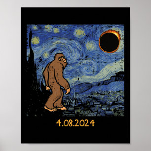 Affiche Solar Eclipse Bigfoot Starry Night Sasquatatatts M