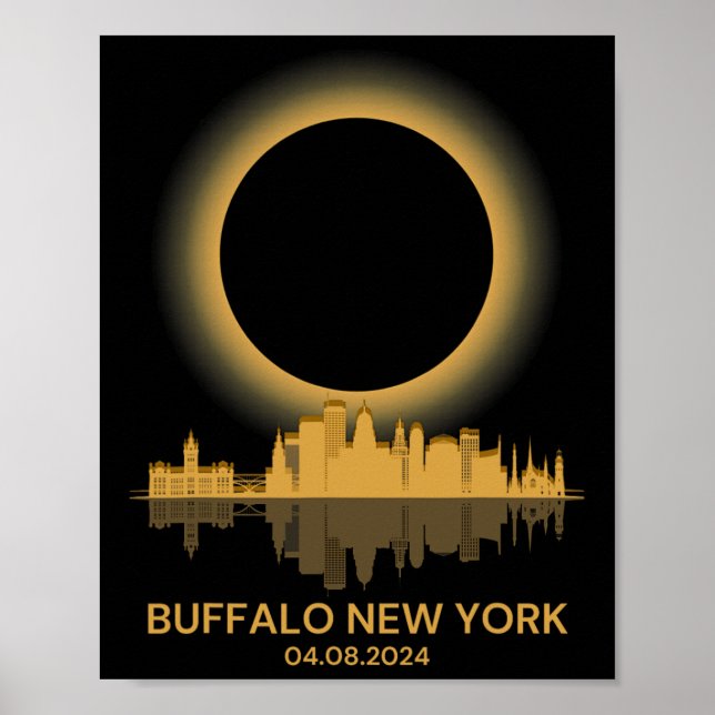 Affiche Solar Eclipse Buffalo New York Souvenir Totalité (Devant)