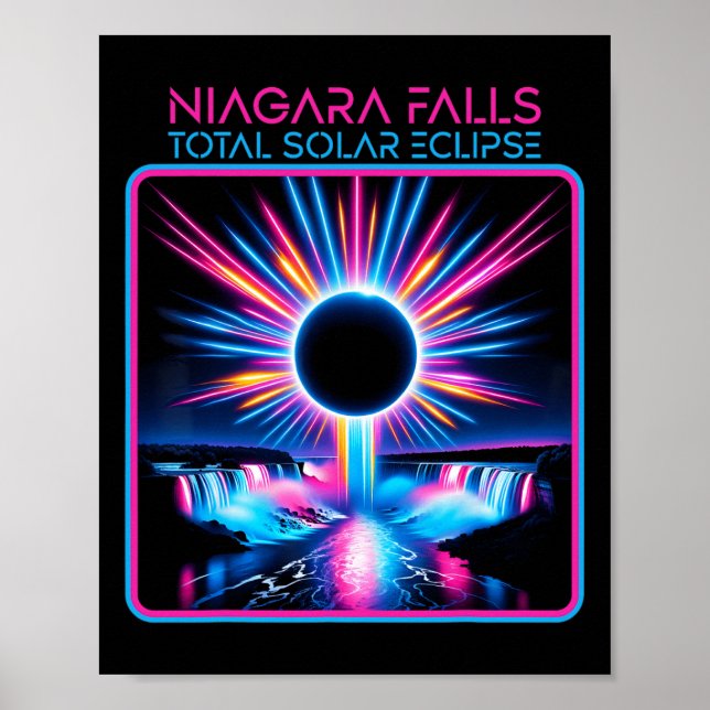 Affiche Solar Eclipse Niagara Falls Totalité Event Souveni (Devant)