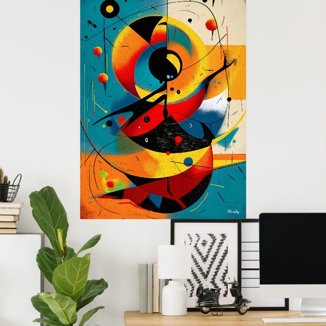 Affiche Solar Mechanica – Mid-Century Geometric Dynamics (Bureau à domicile)