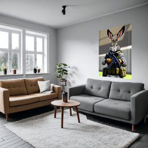 Affiche Soldat anthropomorphe Art AI