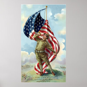 Affiche Soldat de la Première Guerre mondiale — Frontière