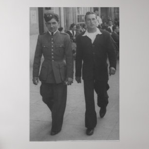 Affiche Soldat marin vintage hommes couple gay intérêt