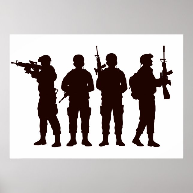Affiche Soldat Silhouette (Devant)