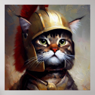 Affiche Soldat Spartan Cat