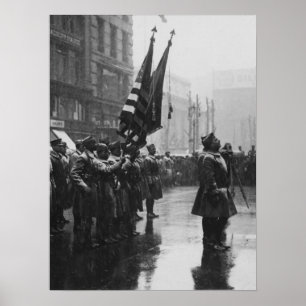 Affiche Soldats de "Buffalo" renvoyant les couleurs - 1919