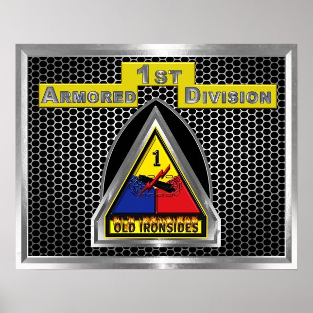 Affiche " Soldats de fer " 1re division blindée (Devant)