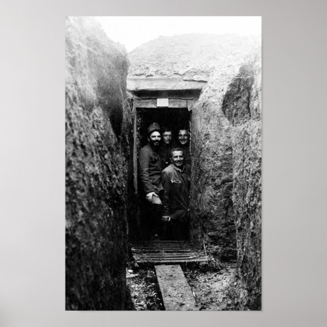 Affiche Soldats De La Première Guerre Mondiale En Trench - (Devant)