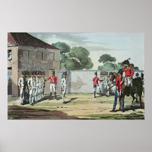Affiche Soldats Drilling, 1807