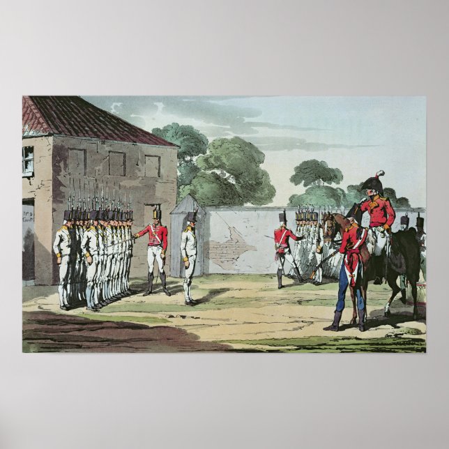 Affiche Soldats Drilling, 1807 (Devant)