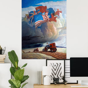 Affiche Soldats du sol par Newell Convers Wyeth