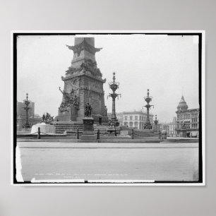Affiche Soldats Monument des marins, Indianapolis, Vintage