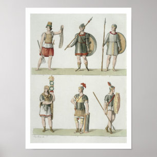 Affiche Soldats romains, détail de la plaque 2, classe 5 d