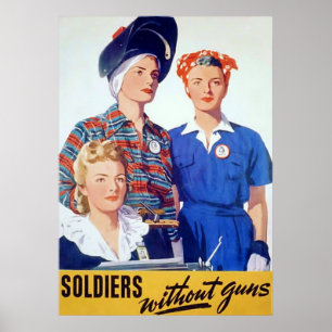 Affiche Soldats sans armes ~ Vintage Guerre mondiale 2.
