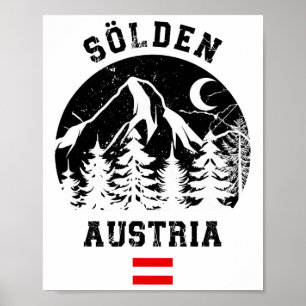 Affiche Sölden Autriche Alpes Station de ski Ski alpin Aut