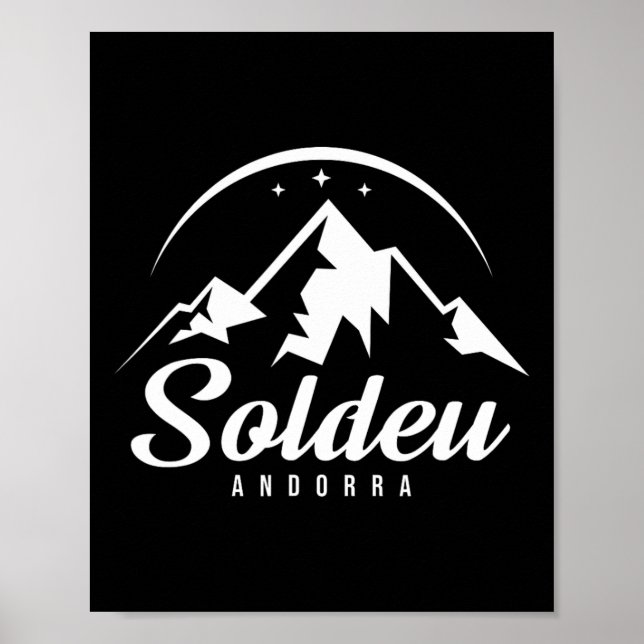 Affiche Soldeu Andorre Station de ski Ski Snowboard (Devant)