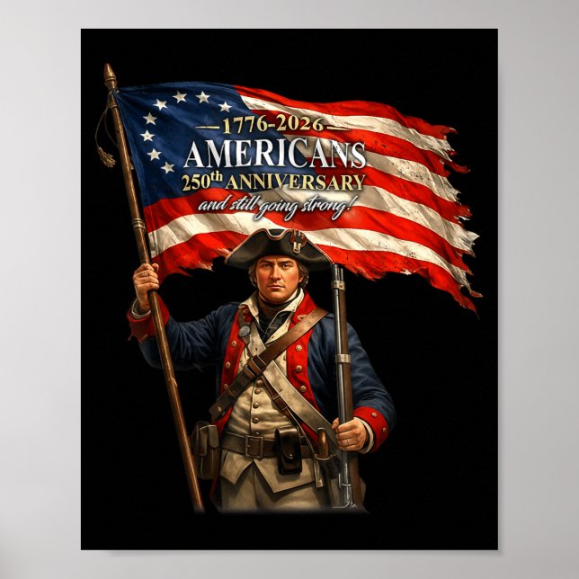 Affiche Soldier American Flag Patriotic Pride Illustration (Devant)