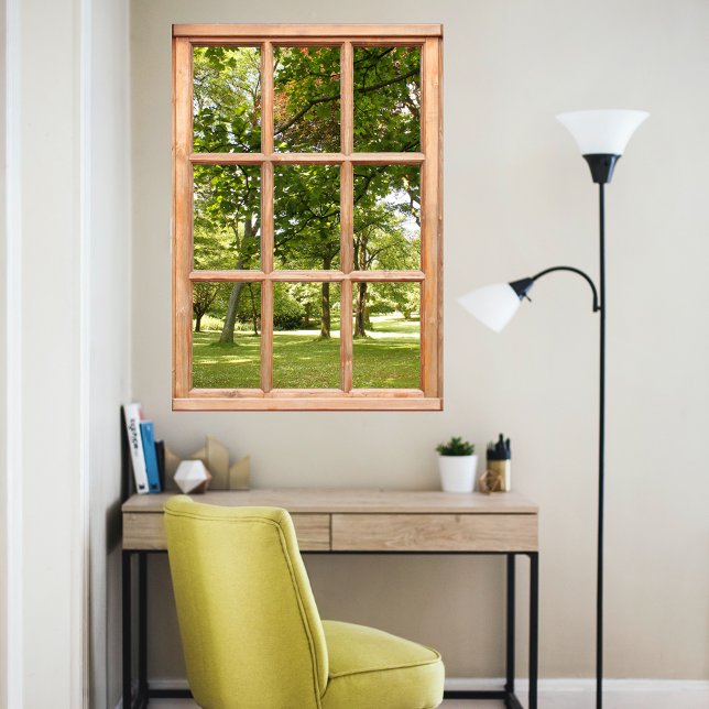 Affiche Soleil à travers les arbres Vue depuis une fenêtre (Créateur téléchargé)