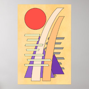 Affiche Soleil abstrait, ombres, reflets et structures
