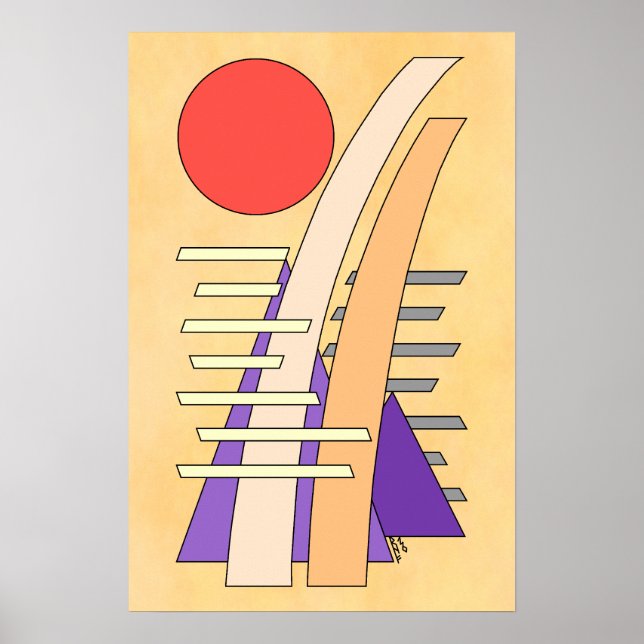 Affiche Soleil abstrait, ombres, reflets et structures (Devant)