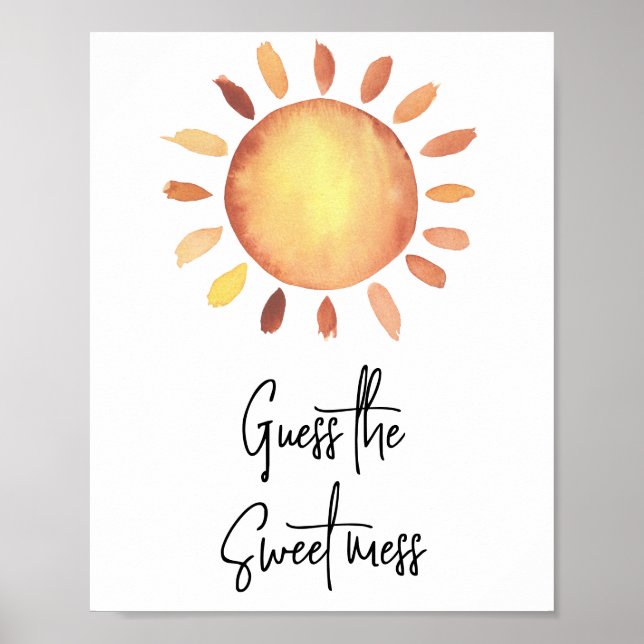 Affiche Soleil aquarelle - Devinez le désordre doux (Devant)