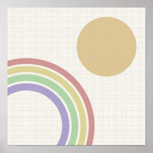 Affiche Soleil arc-en-ciel moderne du milieu du siècle