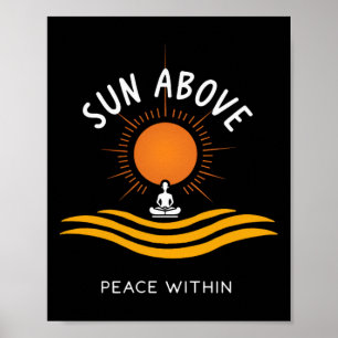 Affiche Soleil au-dessus Paix Intérieure Yoga Calme _1
