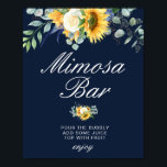 Affiche soleil bleu marine douche nuptiale panneau de la b<br><div class="desc">Un design floral avec de beaux tournesols et une élégante couleur bleu marine. Le texte et les couleurs de cette affiche peuvent être modifiés.</div>