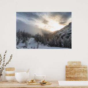 Affiche Soleil brillant sur une scène hivernale époustoufl