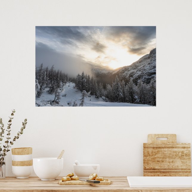 Affiche Soleil brillant sur une scène hivernale époustoufl (Cuisine)