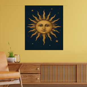 Affiche Soleil céleste vintage des années 90