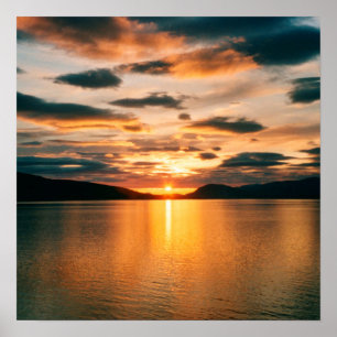Affiche Soleil de minuit, nord de la Norvège