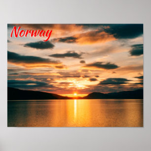 Affiche Soleil de minuit, nord de la Norvège