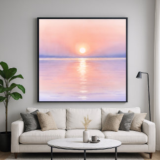 Affiche Soleil de style aquarelle - Art marin