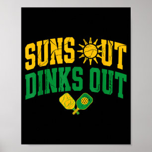 Affiche Soleil dehors dinks dehors pickleball paddle vinta