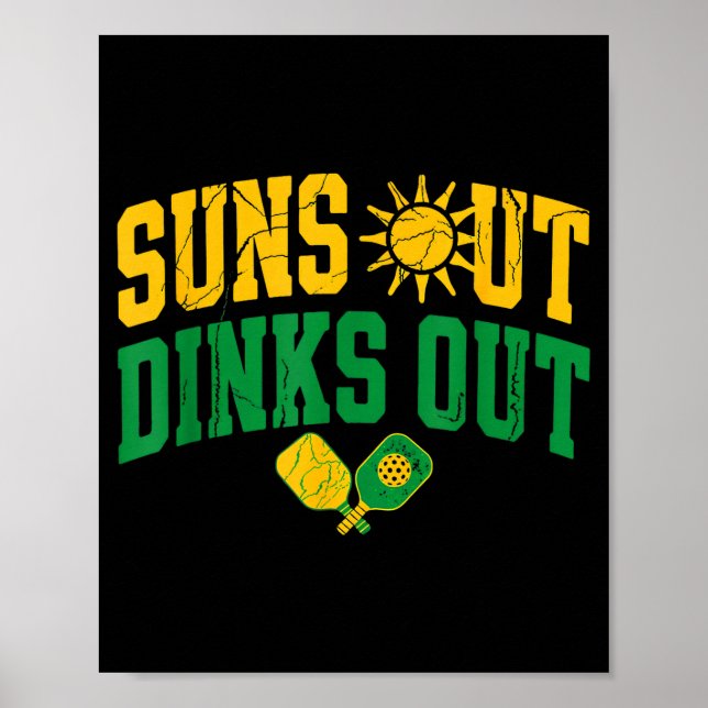 Affiche Soleil dehors dinks dehors pickleball paddle vinta (Devant)