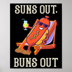 Affiche Soleil Dehors Pains À Hot-Dog Dehors Saucisse Bbq