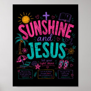 Affiche Soleil Et Jésus Laisse Ta Lumière Briller Chrétien