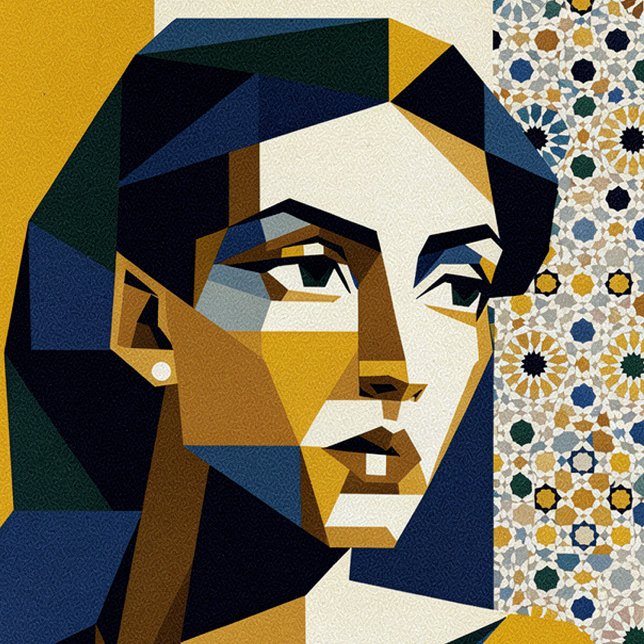 Affiche Soleil et Lune Visage Art Dualisme Jour et Nuit Gé (Créateur téléchargé)