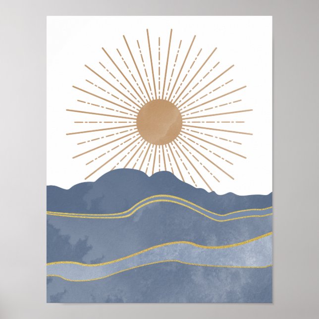 Affiche Soleil et Montagnes Bleues (Devant)