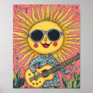 Affiche Soleil jouant de la guitare