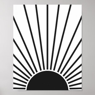 Affiche Soleil Levant Soleil Noir Et Blanc Soleil Abstrait